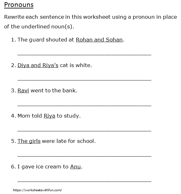 english-class-1-pronouns-rewrite-each-sentence-using-pronouns-worksheet-10